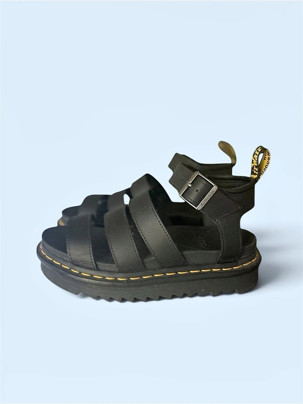 Dr. Martens BLAIRE ATHENA LEATHER STRAP SANDALS Black Women’s Size US 6